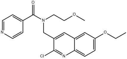 4-Pyridinecarboxamide,N-[(2-chloro-6-ethoxy-3-quinolinyl)methyl]-N-(2-methoxyethyl)-(9CI) Struktur