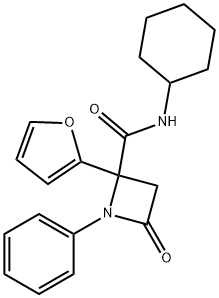 2-Azetidinecarboxamide,N-cyclohexyl-2-(2-furanyl)-4-oxo-1-phenyl-(9CI) Struktur