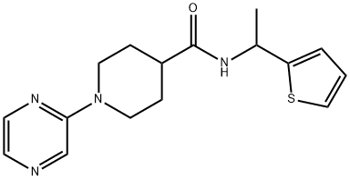 4-Piperidinecarboxamide,1-pyrazinyl-N-[1-(2-thienyl)ethyl]-(9CI) Struktur