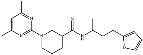 3-Piperidinecarboxamide,1-(4,6-dimethyl-2-pyrimidinyl)-N-[3-(2-furanyl)-1-methylpropyl]-(9CI) Struktur