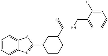 3-Piperidinecarboxamide,1-(2-benzothiazolyl)-N-[(2-fluorophenyl)methyl]-(9CI) Struktur