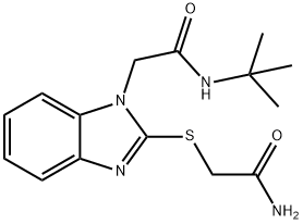 1H-Benzimidazole-1-acetamide,2-[(2-amino-2-oxoethyl)thio]-N-(1,1-dimethylethyl)-(9CI) Struktur