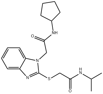 1H-Benzimidazole-1-acetamide,N-cyclopentyl-2-[[2-[(1-methylethyl)amino]-2-oxoethyl]thio]-(9CI) Struktur