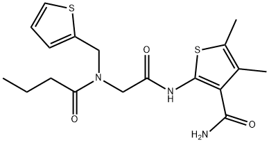 3-Thiophenecarboxamide,4,5-dimethyl-2-[[[(1-oxobutyl)(2-thienylmethyl)amino]acetyl]amino]-(9CI) Struktur