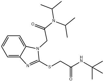 1H-Benzimidazole-1-acetamide,2-[[2-[(1,1-dimethylethyl)amino]-2-oxoethyl]thio]-N,N-bis(1-methylethyl)-(9CI) Struktur