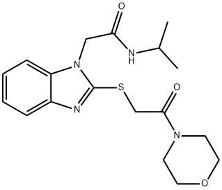 1H-Benzimidazole-1-acetamide,N-(1-methylethyl)-2-[[2-(4-morpholinyl)-2-oxoethyl]thio]-(9CI) Struktur