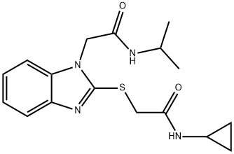 1H-Benzimidazole-1-acetamide,2-[[2-(cyclopropylamino)-2-oxoethyl]thio]-N-(1-methylethyl)-(9CI) Struktur