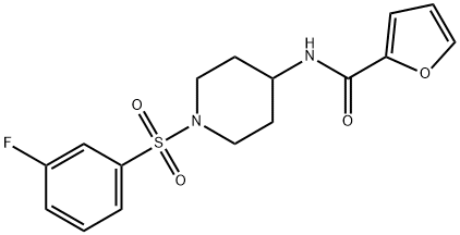 2-Furancarboxamide,N-[1-[(3-fluorophenyl)sulfonyl]-4-piperidinyl]-(9CI) Struktur