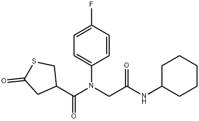 3-Thiophenecarboxamide,N-[2-(cyclohexylamino)-2-oxoethyl]-N-(4-fluorophenyl)tetrahydro-5-oxo-(9CI) Struktur