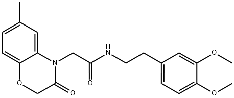 4H-1,4-Benzoxazine-4-acetamide,N-[2-(3,4-dimethoxyphenyl)ethyl]-2,3-dihydro-6-methyl-3-oxo-(9CI) Struktur