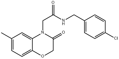 4H-1,4-Benzoxazine-4-acetamide,N-[(4-chlorophenyl)methyl]-2,3-dihydro-6-methyl-3-oxo-(9CI) Struktur