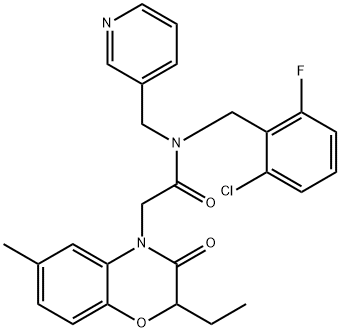 4H-1,4-Benzoxazine-4-acetamide,N-[(2-chloro-6-fluorophenyl)methyl]-2-ethyl-2,3-dihydro-6-methyl-3-oxo-N-(3-pyridinylmethyl)-(9CI) Struktur