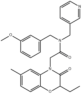 4H-1,4-Benzoxazine-4-acetamide,2-ethyl-2,3-dihydro-N-[(3-methoxyphenyl)methyl]-6-methyl-3-oxo-N-(3-pyridinylmethyl)-(9CI) Struktur