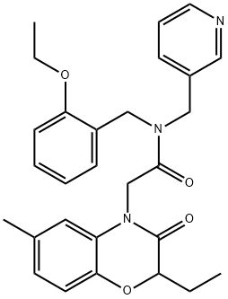 4H-1,4-Benzoxazine-4-acetamide,N-[(2-ethoxyphenyl)methyl]-2-ethyl-2,3-dihydro-6-methyl-3-oxo-N-(3-pyridinylmethyl)-(9CI) Struktur