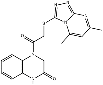 2(1H)-Quinoxalinone,4-[[(5,7-dimethyl-1,2,4-triazolo[4,3-a]pyrimidin-3-yl)thio]acetyl]-3,4-dihydro-(9CI) Struktur