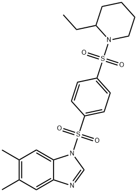 1H-Benzimidazole,1-[[4-[(2-ethyl-1-piperidinyl)sulfonyl]phenyl]sulfonyl]-5,6-dimethyl-(9CI) Struktur