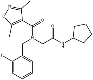 4-Isoxazolecarboxamide,N-[2-(cyclopentylamino)-2-oxoethyl]-N-[(2-fluorophenyl)methyl]-3,5-dimethyl-(9CI) Struktur