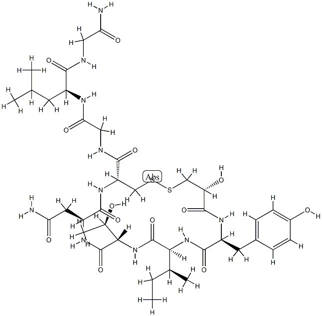 oxytocin, (1-(2-hydroxy-3-mercaptopropionic acid))-Thr(4)-Gly(7)- Struktur