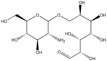 7-O-(2-amino-2-deoxyglucopyranosyl)heptose Struktur