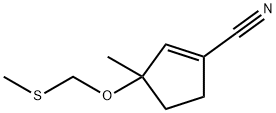 1-Cyclopentene-1-carbonitrile,3-methyl-3-[(methylthio)methoxy]-(9CI) Struktur