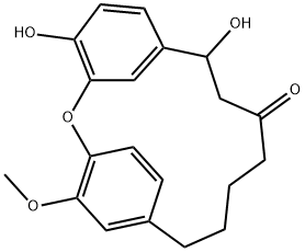 4,8-Dihydroxy-17-methoxy-2-oxatricyclo[13.2.2.13,7]icosa-1(17),3,5,7(20),15,18-hexen-10-one Struktur