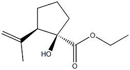 Cyclopentanecarboxylic acid, 1-hydroxy-2-(1-methylethenyl)-, ethyl ester, (1R,2R)-rel-(+)- (9CI) Struktur