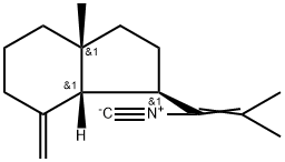 (1R,7aα)-Octahydro-1α-(1-isocyano-2-methyl-1-propenyl)-3aα-methyl-7-methylene-1H-indene Struktur