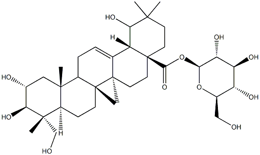 2α,3β,19α,23-Tetrahydroxyolean-12-en-28-oic acid β-D-glucopyranosyl ester Structure