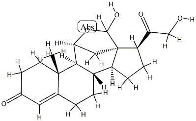 11β,18-Epoxy-18,21-dihydroxypregn-4-ene-3,20-dione Struktur