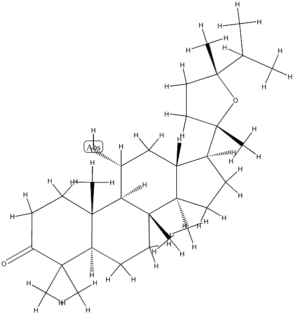 (24R)-20,24-Epoxy-11α-hydroxy-24-methyl-5α-dammaran-3-one Struktur