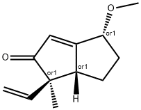 2(1H)-Pentalenone,1-ethenyl-4,5,6,6a-tetrahydro-4-methoxy-1-methyl-,(1R,4R,6aS)-rel-(9CI) Struktur