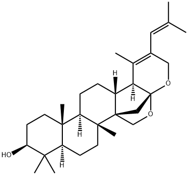 (18α)-17α,27-Epoxy-20-(2-methyl-1-propenyl)-D,28,30-trinor-22-oxaurs-19-en-3β-ol Struktur