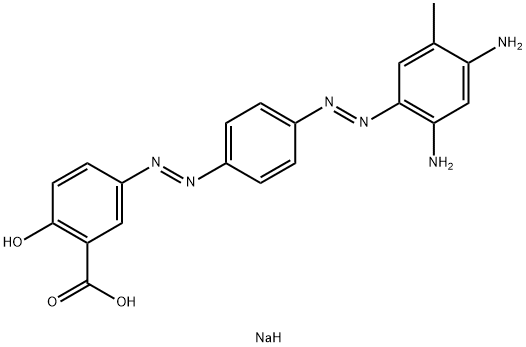 Benzoic acid,5-[2-[4-[2-(2,4-diamino-5-methylphenyl)diazenyl]phenyl]diazenyl]-2-hydroxy-,sodium salt (1:1) Struktur