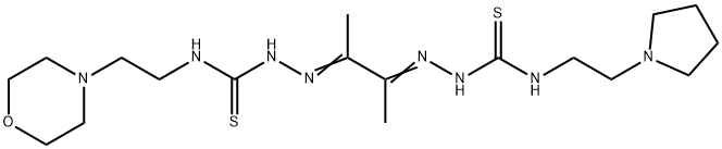 4-(2-Morpholinoethyl)-4'-[2-(pyrrolidin-1-yl)ethyl][1,1'-(1,2-dimethyl-1,2-ethanediylidene)bisthiosemicarbazide] Struktur