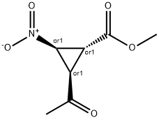 Cyclopropanecarboxylic acid, 2-acetyl-3-nitro-, methyl ester, (1R,2R,3R)-rel- Struktur