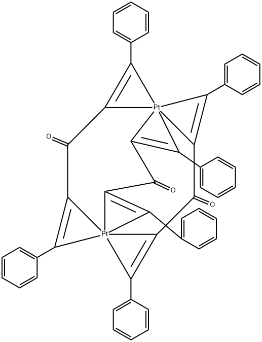 Tris(dibenzylideneacetone)diplatinuM(0) Struktur