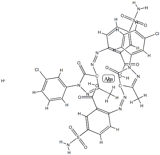 hydrogen bis[2-[[1-(3-chlorophenyl)-4,5-dihydro-3-methyl-5-oxo-1H-pyrazol-4-yl]azo]-5-sulphamoylbenzoato(2-)]chromate(1-) Structure