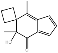 Spiro[cyclobutane-1,5-[5H]inden]-7(6H)-one, 6-hydroxy-4,6-dimethyl- (9CI) Struktur