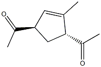 Ethanone, 1,1-[(1R,3R)-4-methyl-4-cyclopentene-1,3-diyl]bis-, rel- (9CI) Struktur