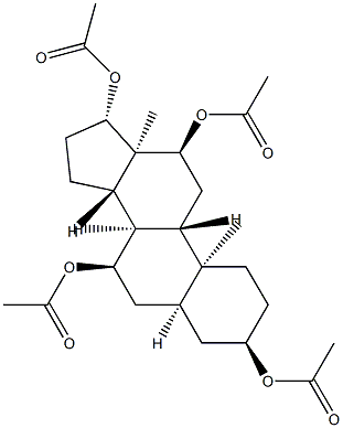 5β-Androstane-3α,7α,12α,17β-tetrol tetraacetate Struktur