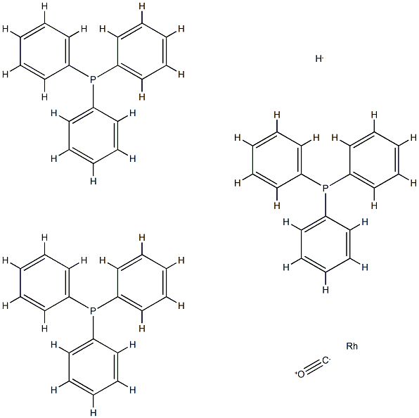 Rhodium, carbonylhydrotris(triphenylphosphine)-, (TB-5-23)- Struktur