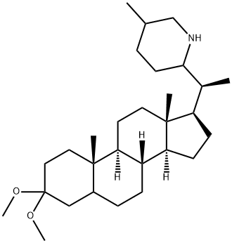 (22ξ,25ξ)-3,3-Dimethoxy-16,28-secosolanidane Struktur