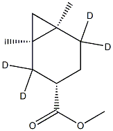 (1α,3β,6α)-1,6-Dimethyl(2,2,5,5-2H4)bicyclo[4.1.0]heptane-3-carboxylic acid methyl ester Struktur