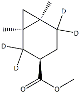 (1α,3α,6α)-1,6-Dimethyl(2,2,5,5-2H4)bicyclo[4.1.0]heptane-3-carboxylic acid methyl ester Struktur