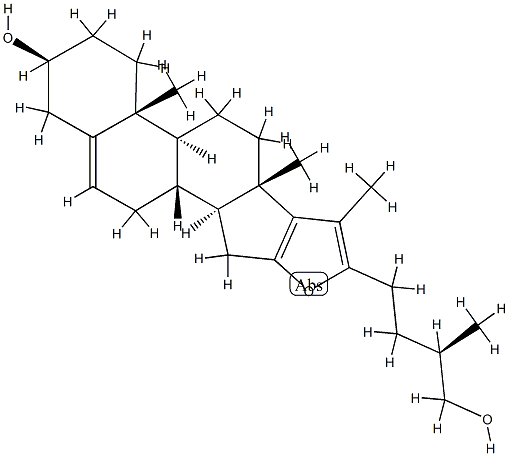 (25R)-Furosta-5,16,20(22)-triene-3β,26-diol Struktur