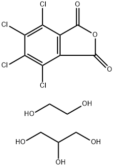 Tetrachlorophthalic anhydride, glycerin, ethylene glycol polymer Struktur