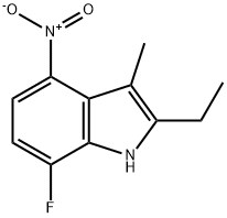 1H-Indole,2-ethyl-7-fluoro-3-methyl-4-nitro-(9CI) Struktur