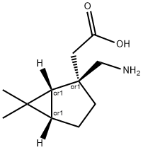 Bicyclo[3.1.0]hexane-2-acetic acid, 2-(aminomethyl)-6,6-dimethyl-, (1R,2R,5S)-rel- (9CI) Struktur