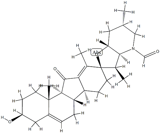 17,23β-Epoxy-3β-hydroxy-11-oxoveratraman-28-carbaldehyde Struktur