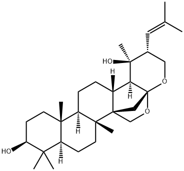 (18α,19ξ)-17α,27-Epoxy-20-(2-methyl-1-propenyl)-D,28,30-trinor-22-oxaursane-3β,19-diol Struktur